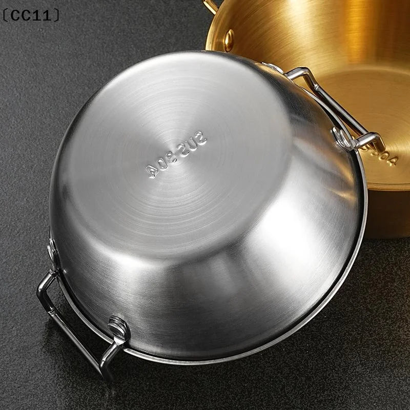 304 Stainless Steel Instant Noodle Bowl Korean Rice Wine Handle Salad Vue