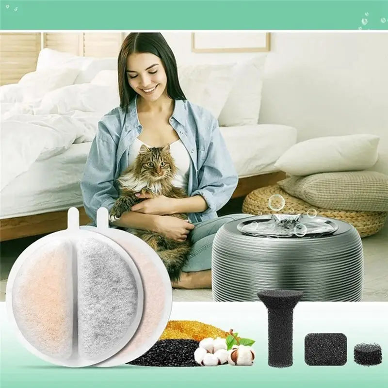 ABKW-Cat Water Fountain, High-Efficiency Pet Water Fountain Filters, Compatible With Multiple Models Vue