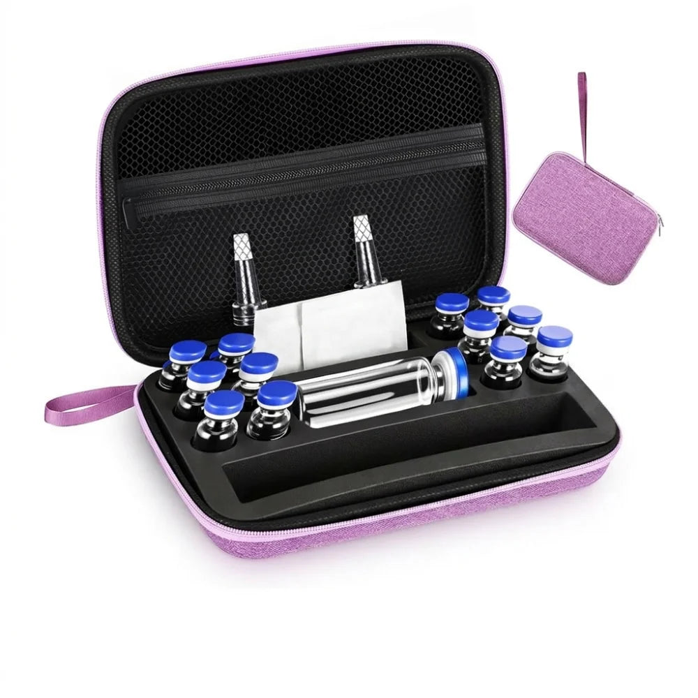 Multiple Slots Insulin Vials Storage Case Waterproof EVA Peptide Storage Case Large Capacity Wear-resistant Vue Black Style 1