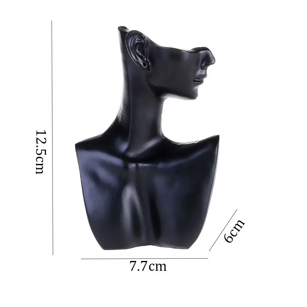 Resin Mannequin Jewelry Display Stand Side Face Head Bust Portrait