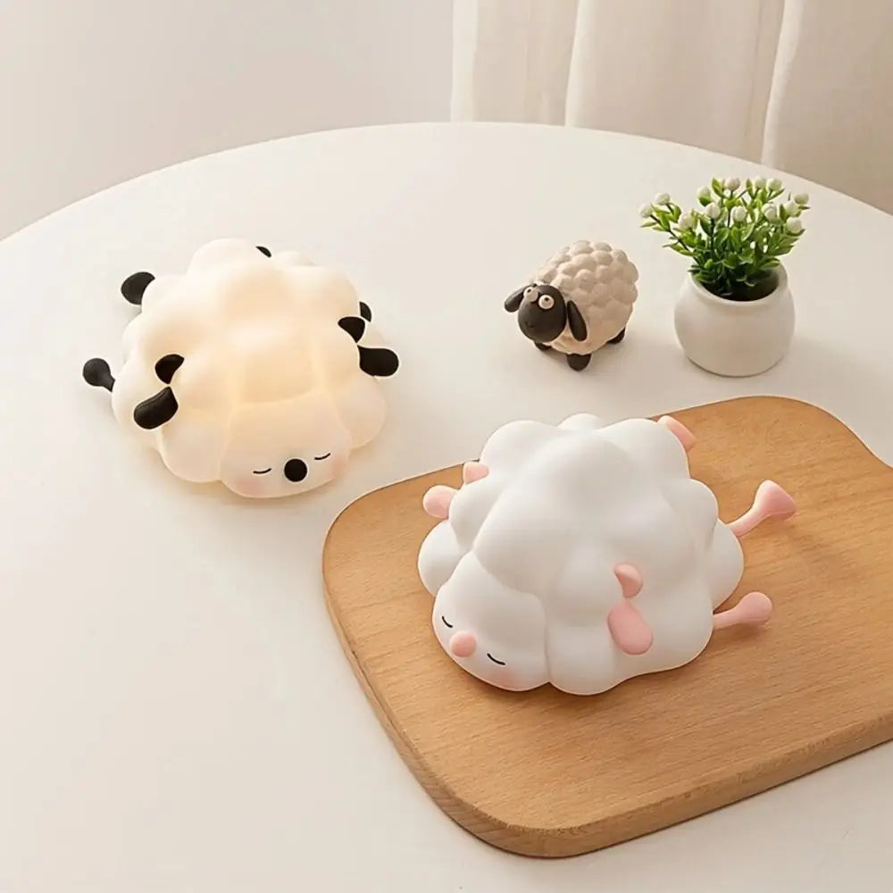 Touch Sensor Silicone Lamb Night Light Three Level Dimmable LED Sheep Night Lamp Ambient Lighting Timer Function Vue