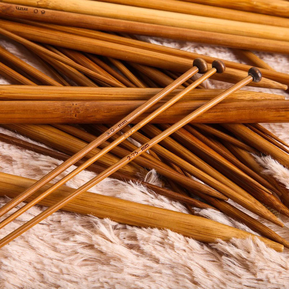 36pc Bamboo Knitting Needles Set – 18 Sizes, Single-Pointed Knitting Needle Set Vue