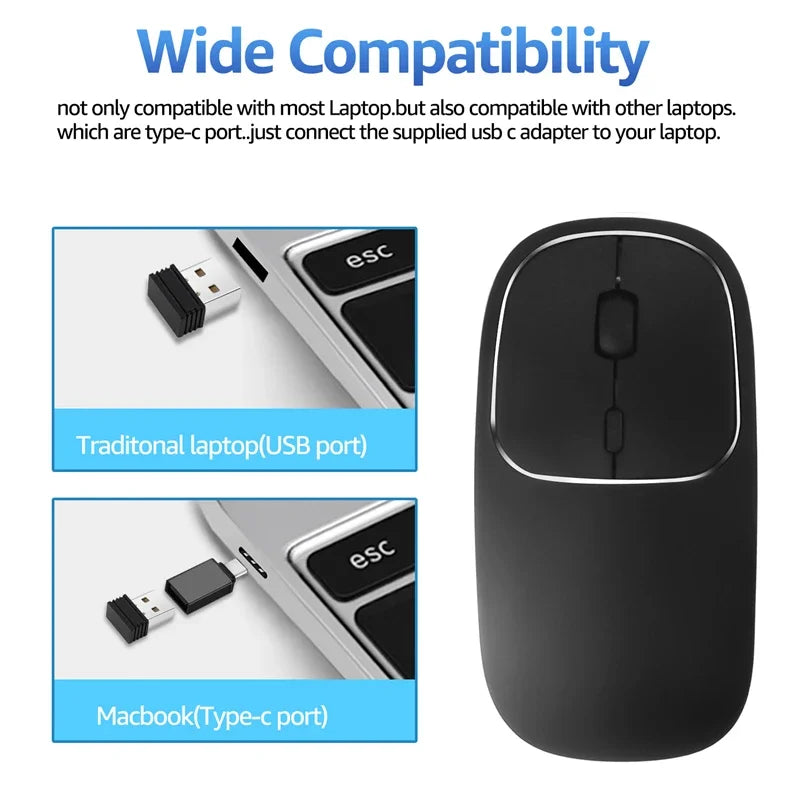 Lenovo Wireless Silent Mouse 2.4G Office Mouse Adjustable DPI Ergonomic Design USB Rechargeable Charging Portable Gaming Mouse Vue