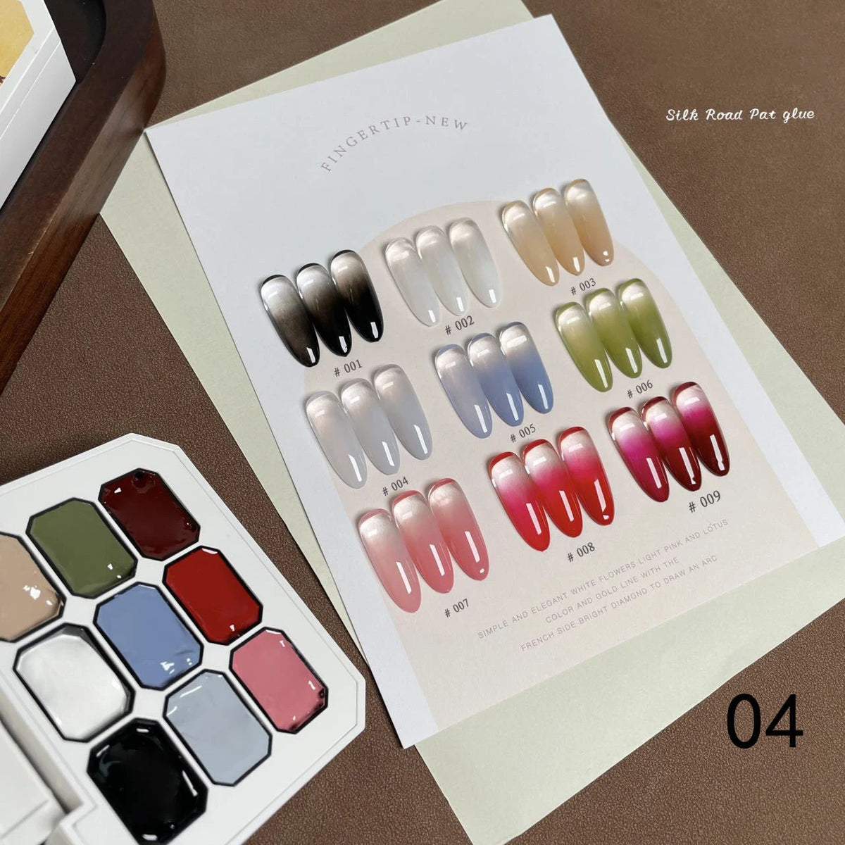 1pc Solid Color Nail Polish Gel 9-Grid Color Painting Gel High Saturation Thick Gradient Patting Gel Nail Art Creation Vue