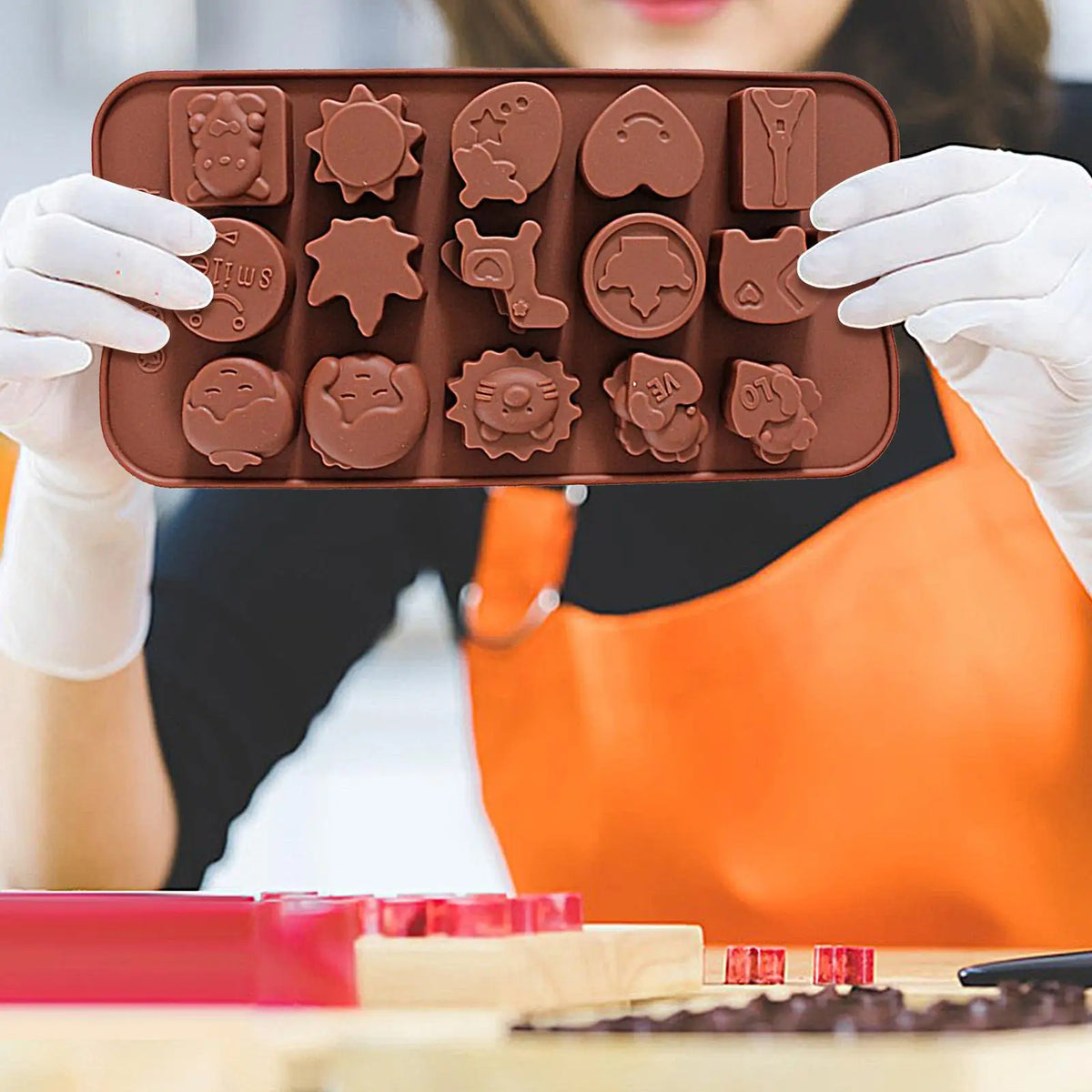 DIY Chocolate Molds Non-Stick Reusable Silicone Cake Chocolate Candy Fondant Mold Kitchen Baking Tools for Baker Ice Butter Vue