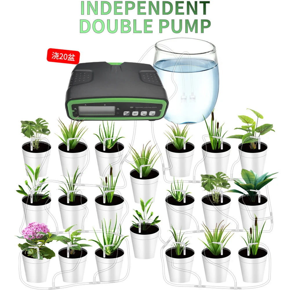 Smart WiFi APP Remote Double Pump Automatic Watering Machine Watering Pot Flower Garden Balcony Drip Irrigation Sprinkler System Vue