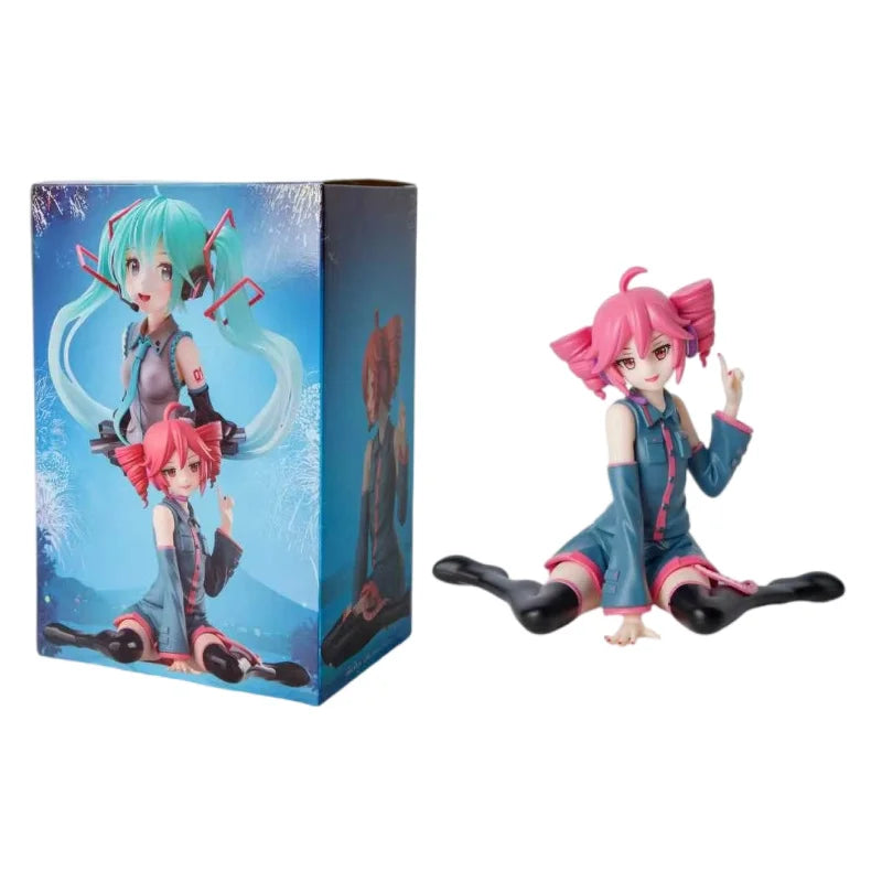 10cm Anime Kasane Teto Classic Pose Sitting Posture Model Figure Decoration Toy Gift Kawaii Doll Collectible Toys Vue with box