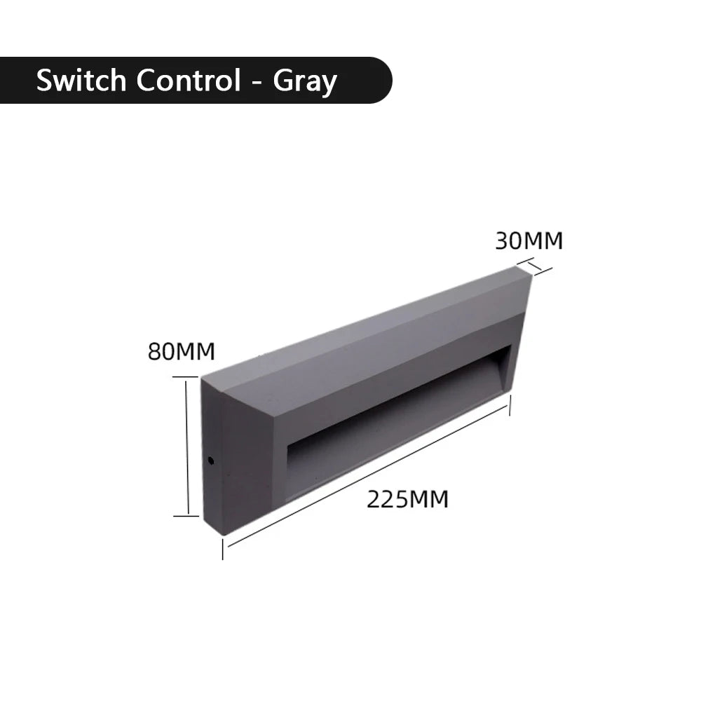 SANDIY 6W IP65 Outdoor LED Step Wall Light | Waterproof Outdoor LED Step Light Vue Gray-225MM 6W