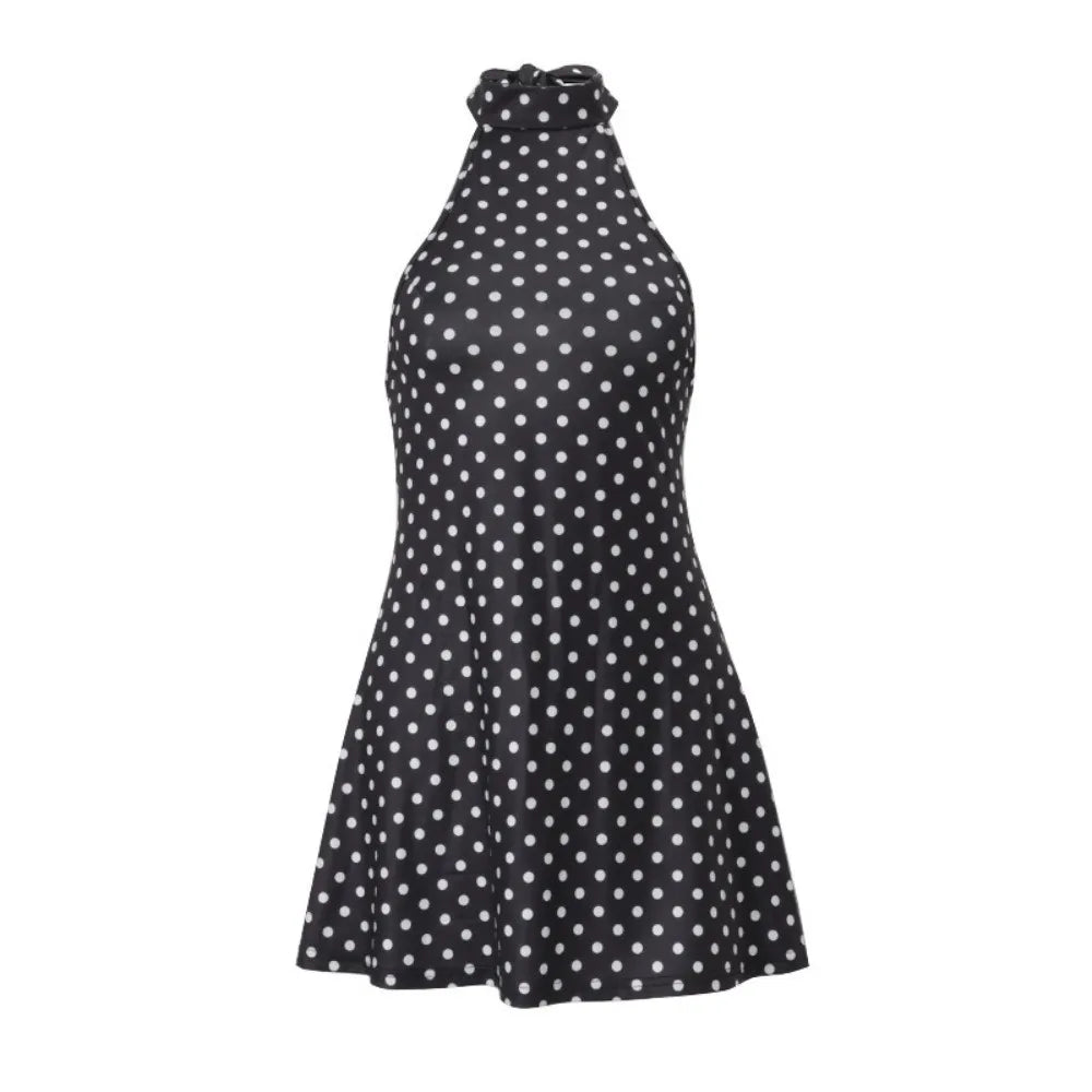 Trendy Backless Women's Sleeveless Dress Cinched Waist Summer Halter