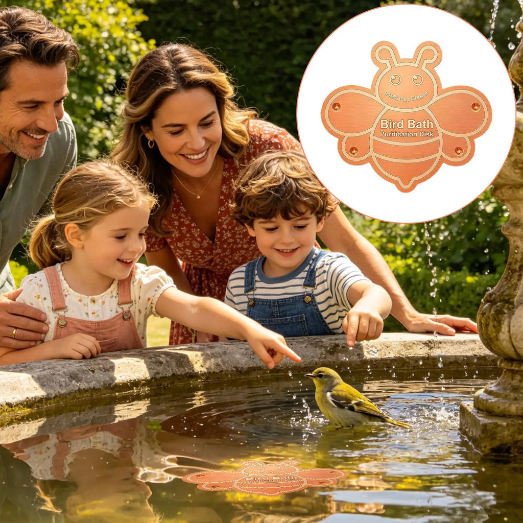 10CM Copper Bird Bath Cleaner Disc Safe All Season Universal For Garden Patio Yard Balcony Lawn Natural B acteria Inhibitor Vue