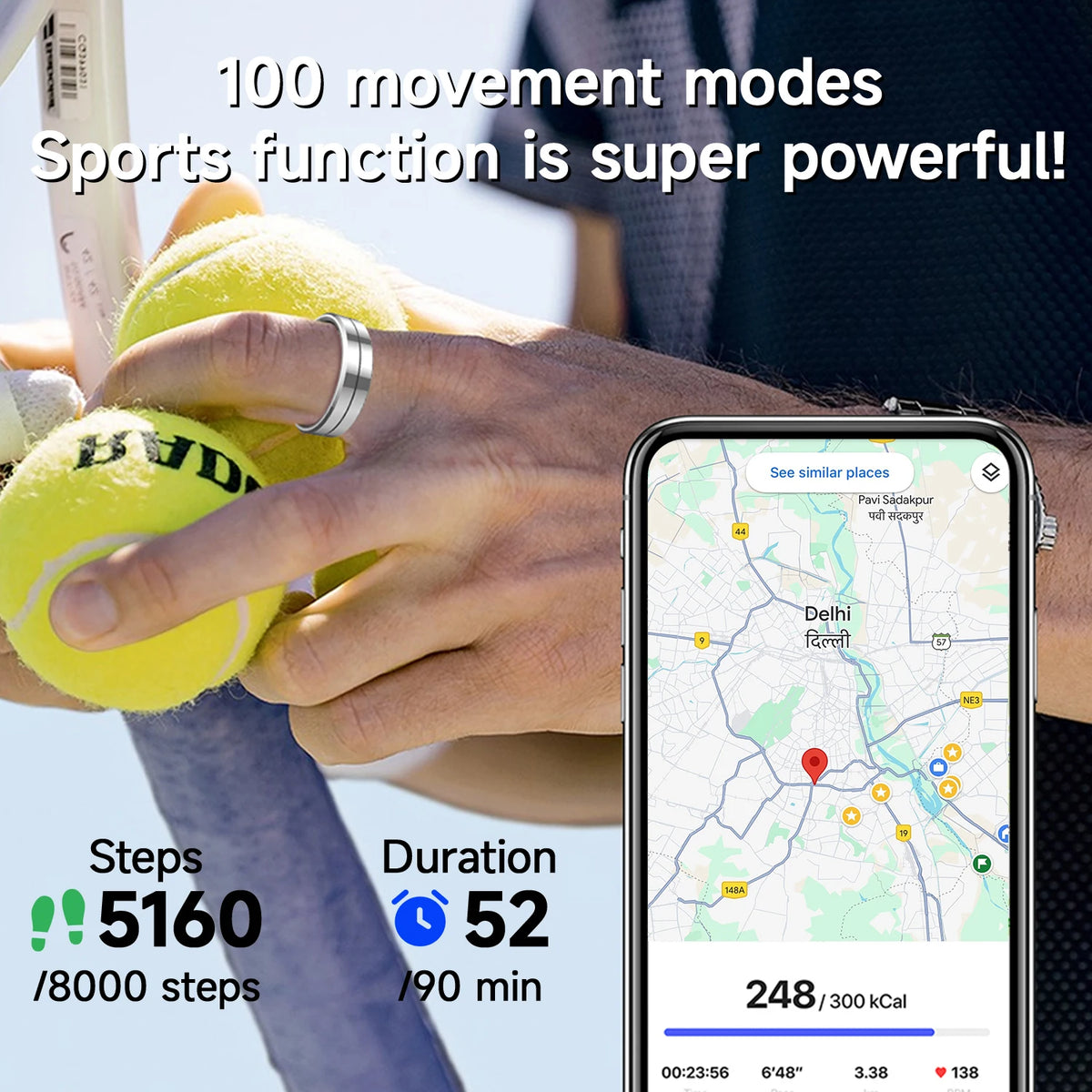 New 5ATM Waterproof Smart Ring 24 hour Heart Rate&Blood Oxygen&Sleep Monitor Fashion Sports Ring Music Control For Men Women Vue