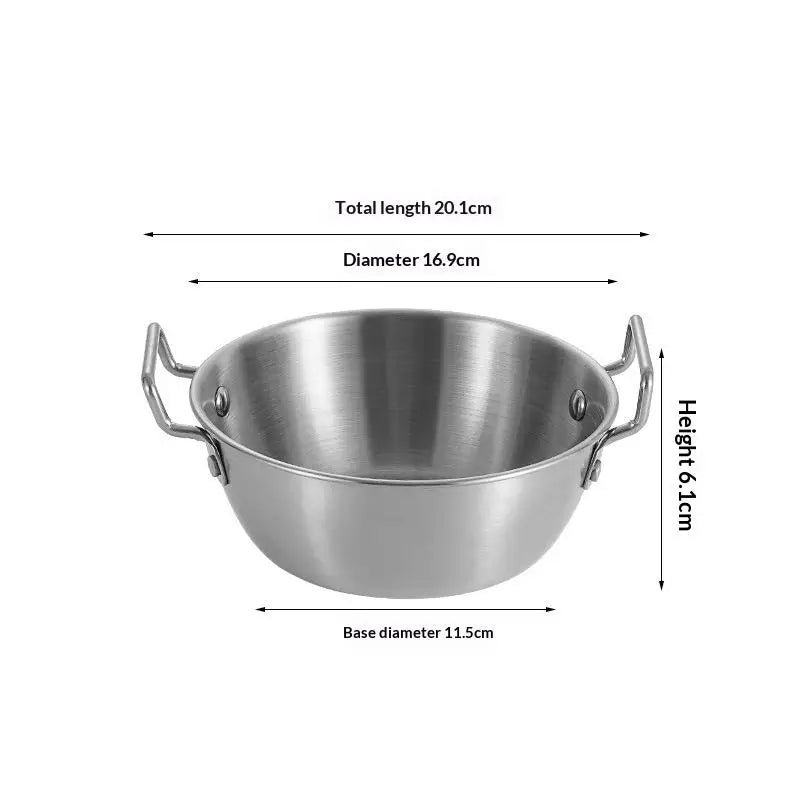 304 Stainless Steel Instant Noodle Bowl Korean Rice Wine Handle Salad Vue A4