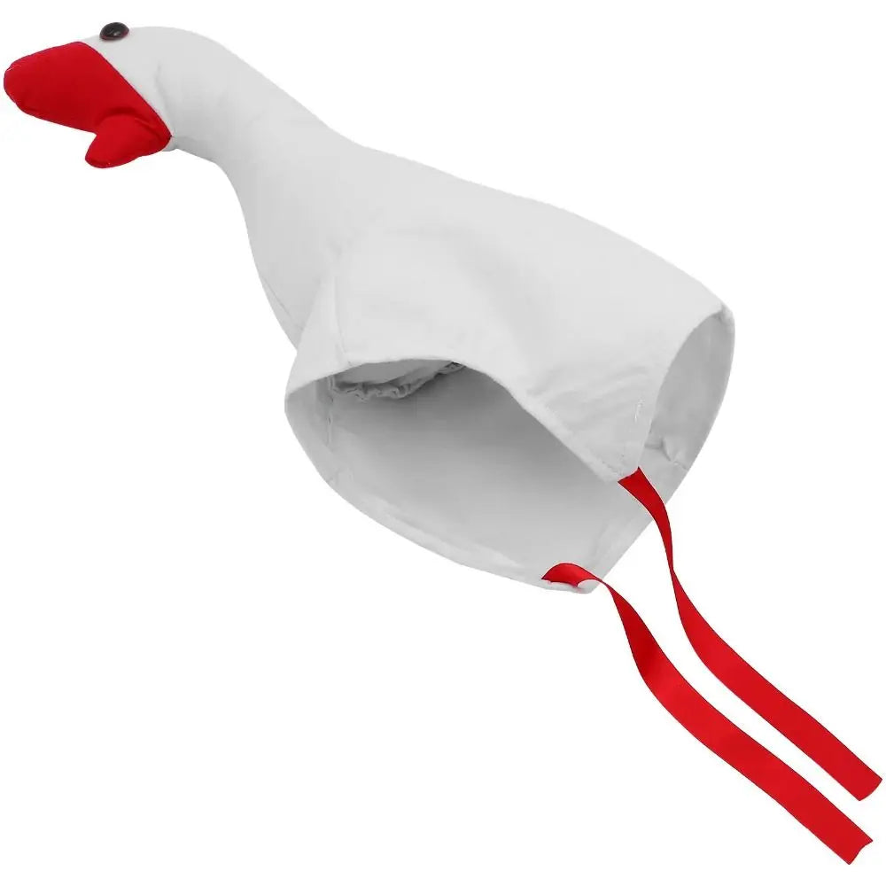 Creative Big Goose Headgear White/Pink Plush Halloween Party Hat Fluffy Unique Cartoon Goose Hat Halloween Apparels Vue