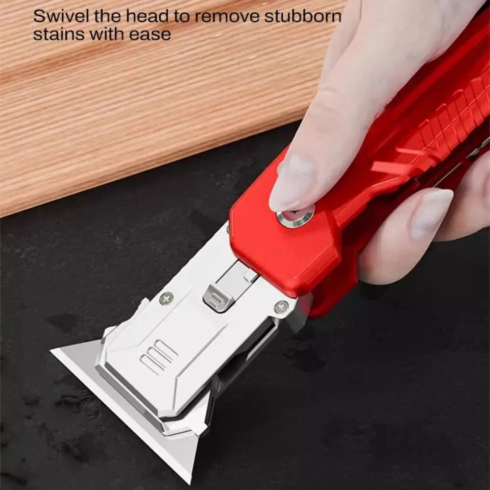 Utility Spatula Manual Utility Knife Safety Lock Folding Gluing Knife Rotary Cutter Head Dual Purpose Sewing Glue Removal Tool Vue