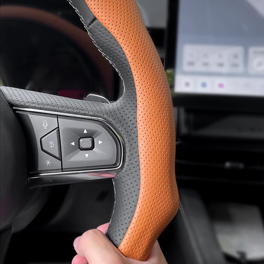 Car Universal 38cm NAPPA Car Steering Wheel Cover Suede Non-slip Card Cover Auto Steering Wheel Handle Booster Protective Cover Vue