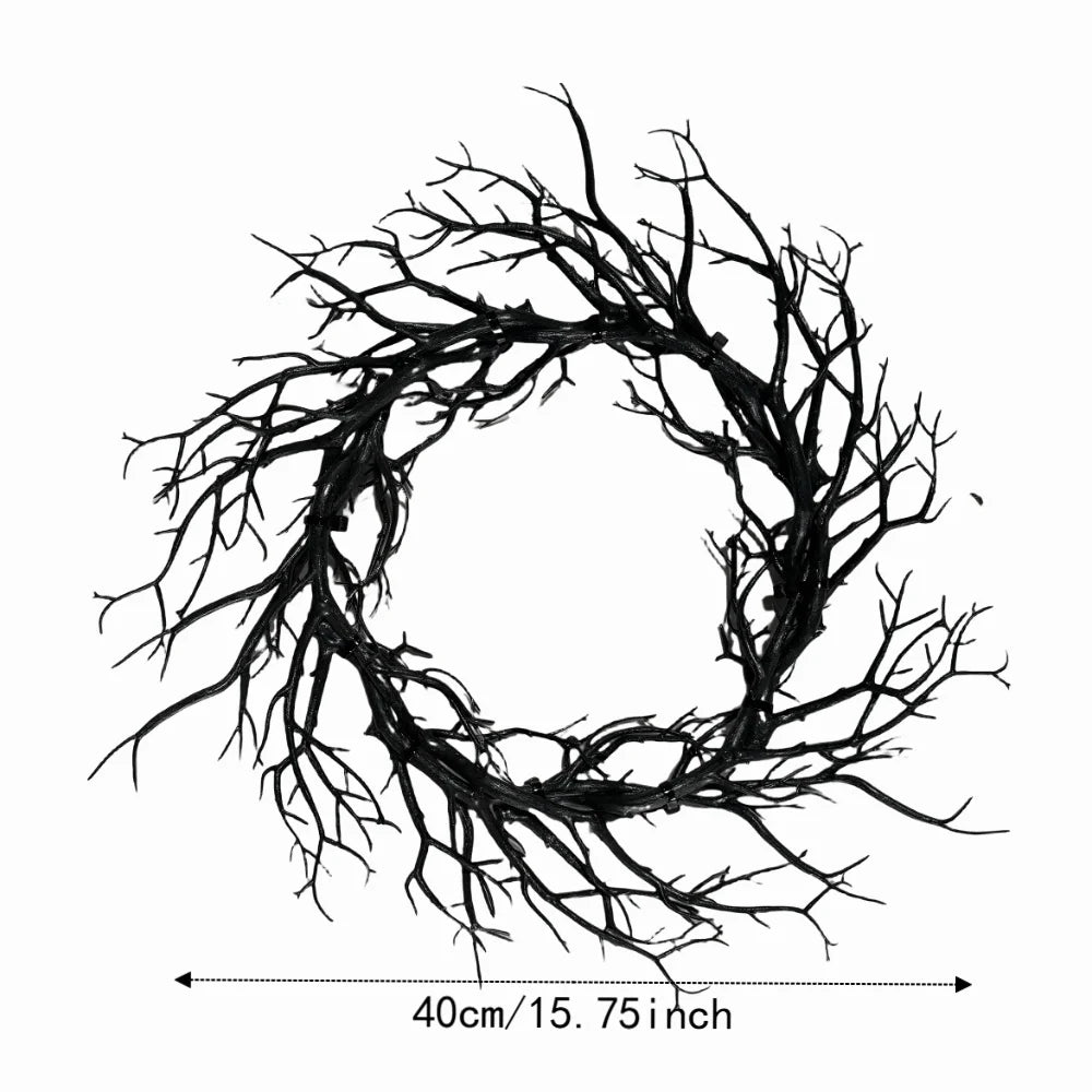Artificial Twisted Twigs Halloween Black Branch Garland Realistic Gothic Style Bare Thorn Garland Plastic Wall-Mounted Vue