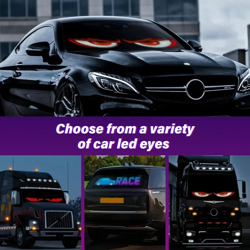 LED Eyes for Truck Windshield DIY Programmable LED Matrix Panel with Bluetooth APP & Remote Control for Truck/Windshield Vue