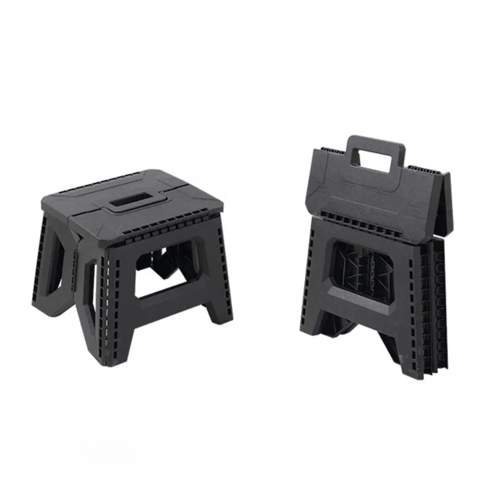 Lightweight Collapsible Folding Stool Heavy-Duty Portable Step Chair Durable Thickened Camping Stool Travel Vue Black