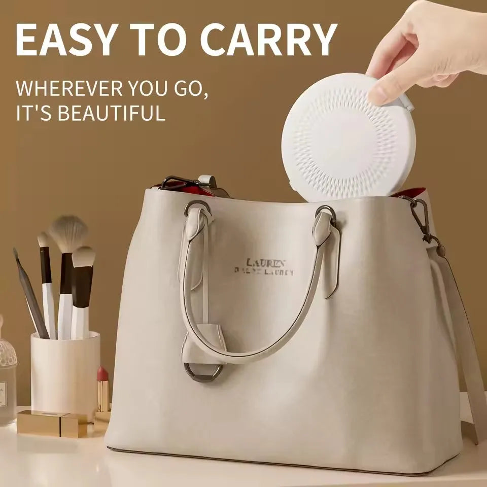 LED Light Cosmetic 2 Side Folding Makeup Compact Pocket Mirror Women Luminous Effect Pink White Mini Mirror Beauty Products Vue