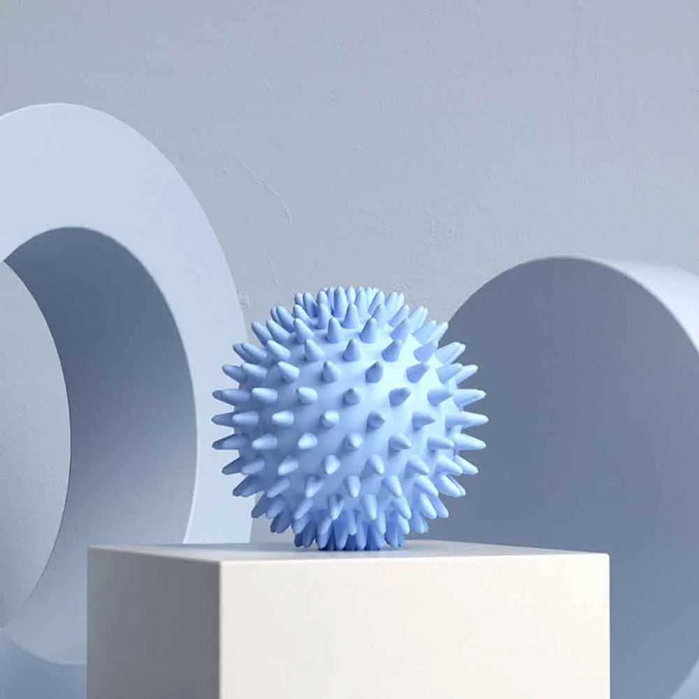 Spiky Hedgehog Massage Ball Deep Tissue Trigger Point Myofascial Release Muscle Pain Relief Yoga Shoulder Neck Foot Relaxation Vue Blue No plug