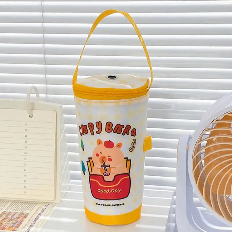 Cute Cartoon Milk Tea Tote Bag Heat Preservation Bag Portable Insulated Cup Cover Eco-friendly Handbag Cup Accessories Vue A2