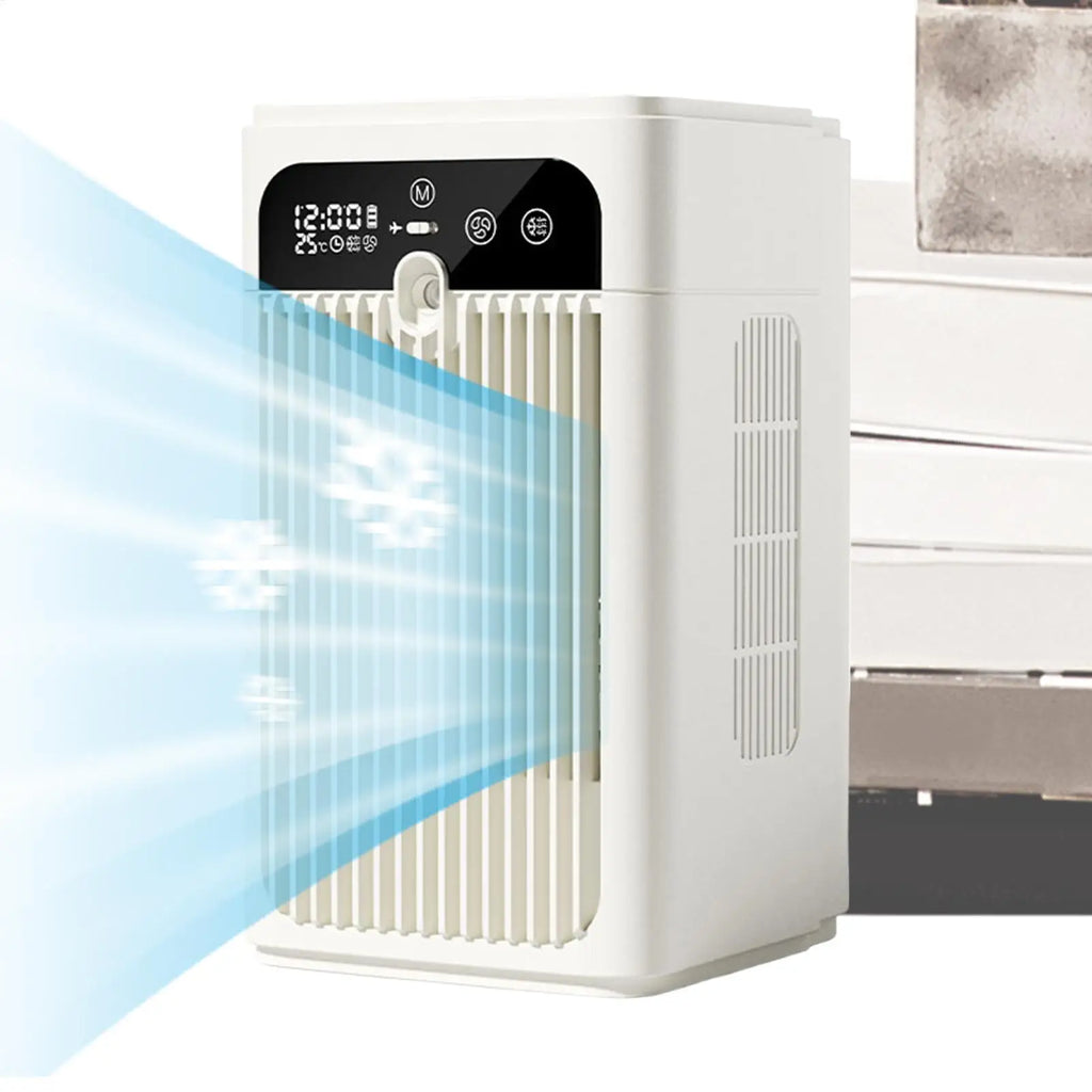 3000mAh Rechargeable Misting Fan, Portable Personal Air Cooler with Timer Display, 2-Speed Quiet USB Desk Fan for Bedroom Office Vue