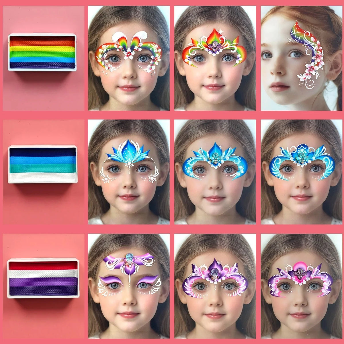 New Products Rainbow Split Cakes 30g Body Art Face Painting Water-based Holiday Adults Kids Cosplay Fancy Dress Costumes Stage Vue