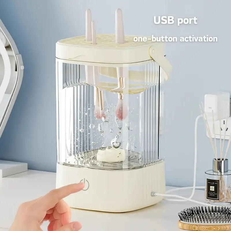 Automatic Spinning Makeup Brush Cleaner USB Plug Electric Makeup Brushes Cleaner and Dryer for All Makeup Brushes Deep Clean Vue