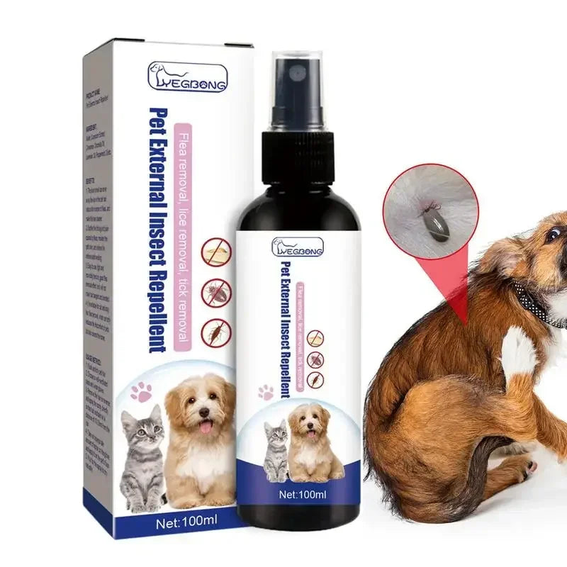 Pet Dog Cat Anti Flea Drops 100ml Insectcide Flea Lice Insect Remover Spray Flea And Tick Concentrate Formula Pet Flea Remover Vue Default Title