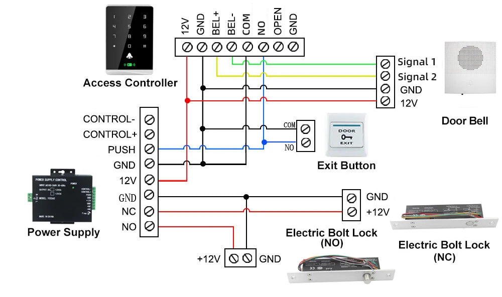 38 Sound Adjustable Door Bell 12V Wired and Battery two types Doorbell for Door Access Control System 38 Tinkles Vue