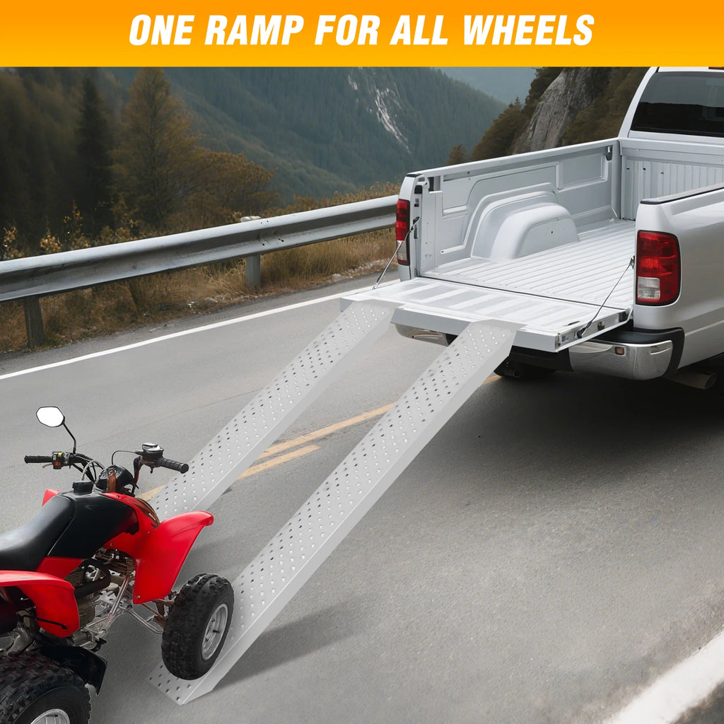 Nilight Loading Ramps, 62.6" x 9" Heavy Duty Steel Trailer Ramp, 880lbs Capacity for Hand Truck, Motorcycle, Riding Mower, ATVs & 4-Wheel Equipment, 2 Pack Vue