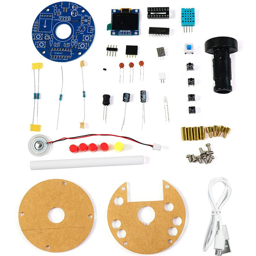OLED Display USB Humidifier Mist Electronic Diy Kit Temperature And Humidity Spray Circuit Board Manufacturing Welding Practice Vue