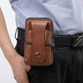 Men Leather Waist Bag Large Capacity Belt Bag Brown Shoulder Bags Crossbody Bags Multi-layer Buckle Mobile Phone Bag Bum Pouch Vue BROWN