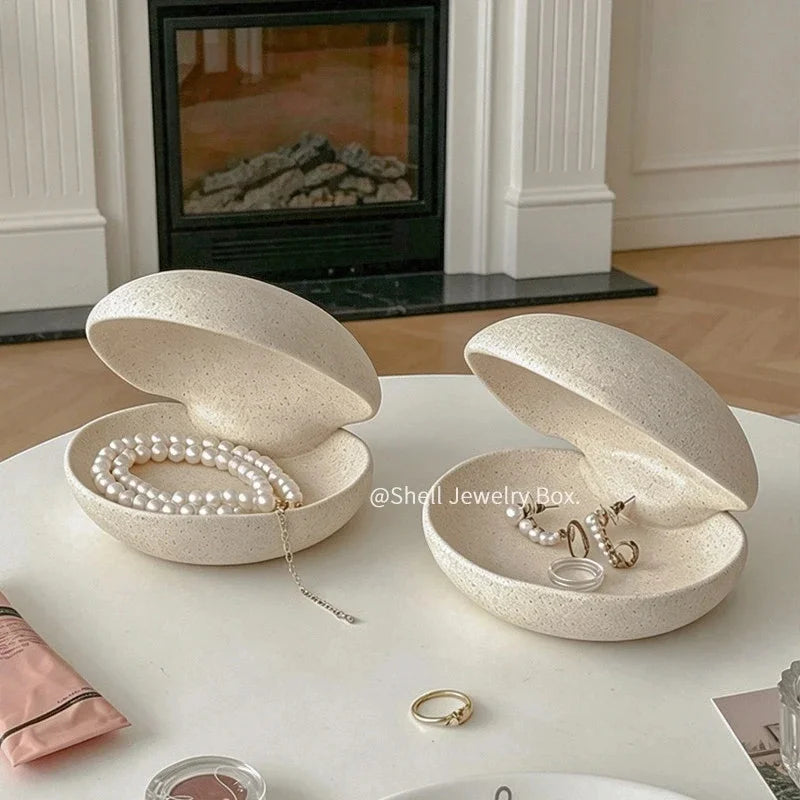 Shell Shaped Ceramic Storage Tray Tabletop Home Decor Key Bowl Entryway Catchall For Women Housewarming Gift Coastal Boho Vue