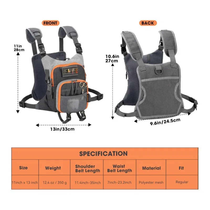 Chest Bag for Fishing Gear Tank Bag for Fishing Gear Storage Outdoor Flying Fishing Bag for Fishing Gear Storage, Chest Bag Vue