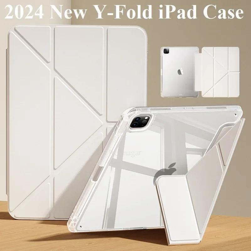 Ronnagar Y Fold Magnetic iPad Case with Pen Holder Tablet Case Vue