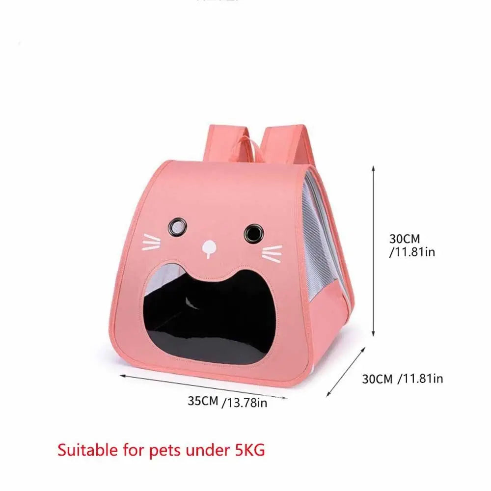 Foldable Cat Carrier Bag Large Capacity Breathable Kitten Carrying Bag Collapsible Transparent Window Pet Carry Backpack Vue