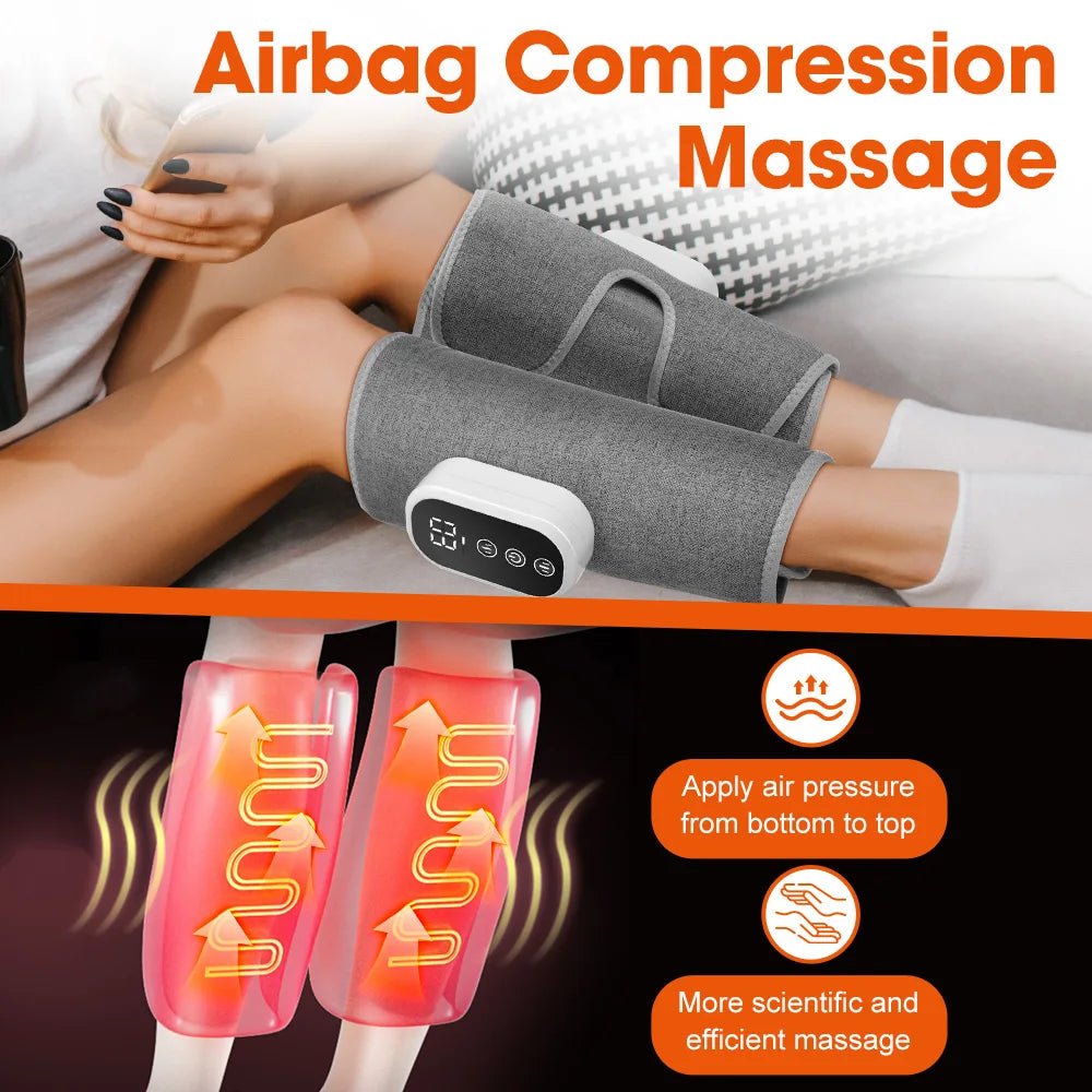 360° Air Pressure Heating Calf Massager Wireless Leg Massage 3 Mode Airbag Compresstion Relax Foot Calf Muscle Relieve Fatigue Vue