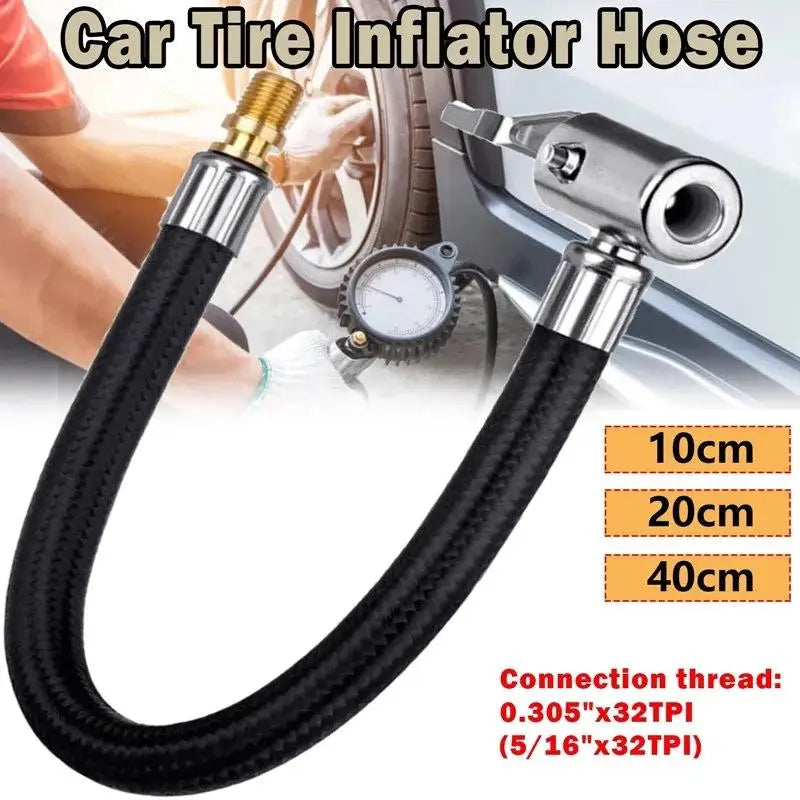 Twist Lock Tire Inflator Hose Extension Adapter Flexible Tube for Car Bicycle Motorcycle Garage Maintenance Vue