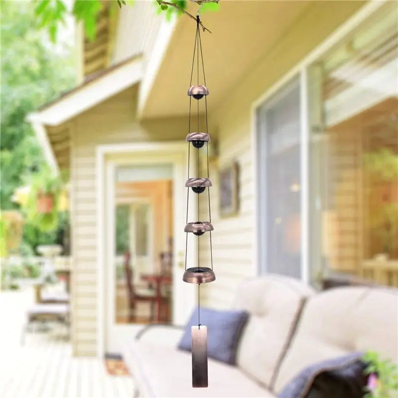 ABKW-2X Bell Wind Chimes Temple Wind Bell With 5 Bells,Feng Shui Wind Chime For Home Yard Decoration Memorial Wind Chime Vue