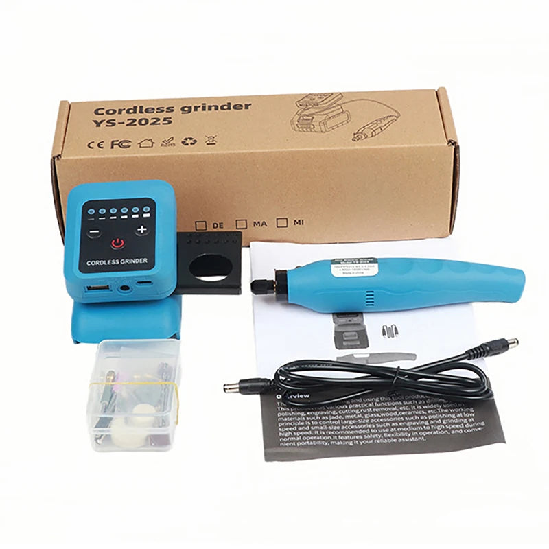 80W Electric Grinder 20V Mini Electric Grinder 18000r/min Home For 18V-21V Makita Lithium Battery Reverse Steples Speed Adjust Vue Without Battery