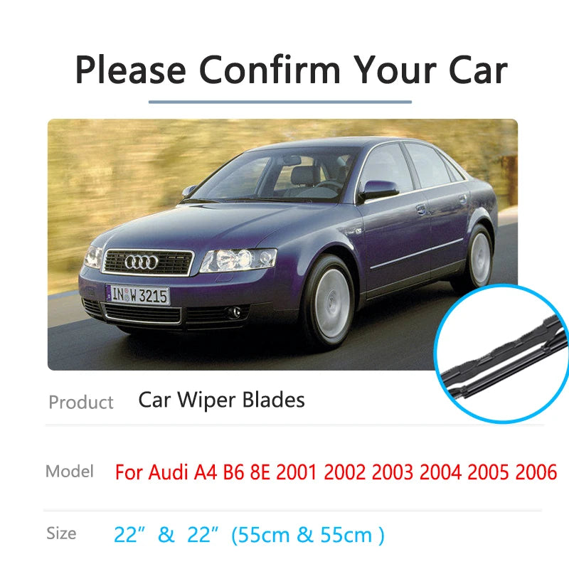 Audi A4 B6 8E 2001–2006 Premium Beam Front Wiper Blades Front Wiper Blades Vue