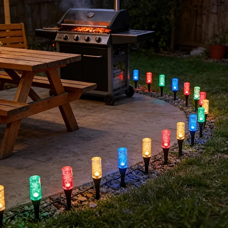 10/20Pcs Warm White/White/Colorful Solar Bubble Stick Ground Lights, 8 Modes Auto Sensor Garden Yard Lawn Pathway Lights Vue