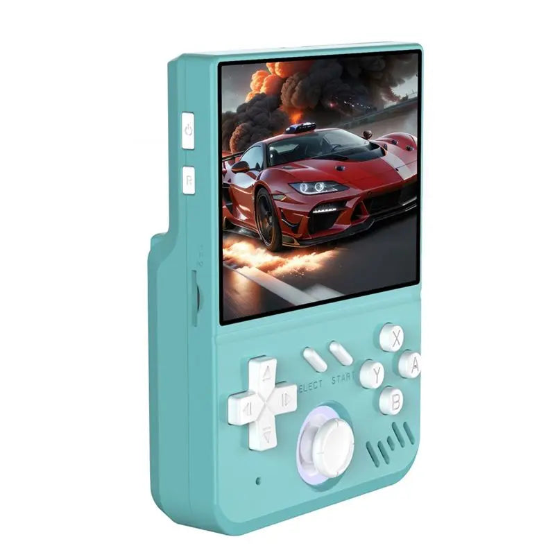 Hot-R36 Mini Retro Handheld Game Console MY Mini 64GB 3.5Inch IPS Screen Linux Video Game Console Supports 30+ Simulators C Vue CyanBlue