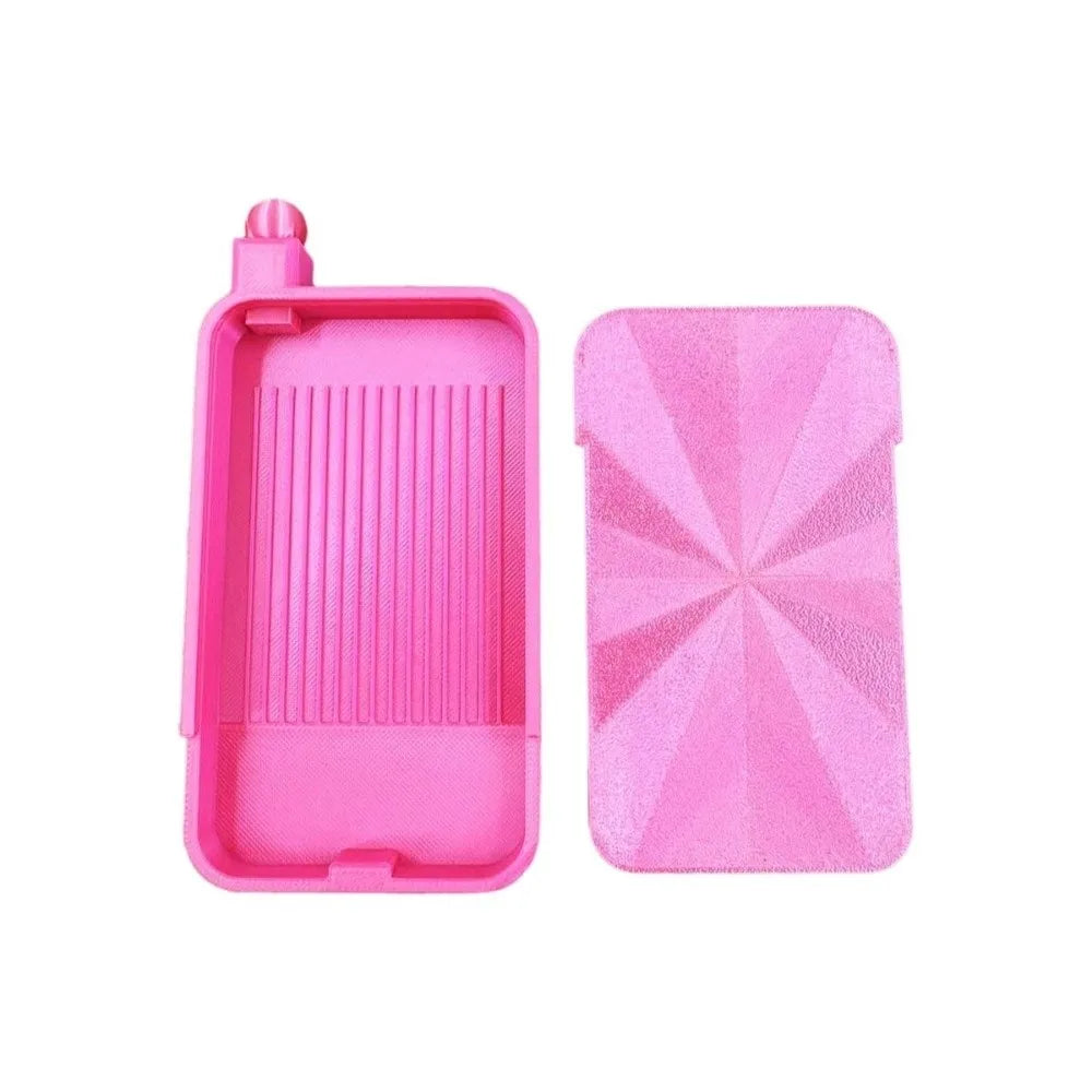Prismatic Shine Lid Diamond Painting Tray Silky Easy Pour Design Rhinestone Storage Tray Portable Large Capacity Vue Rose Red
