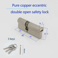 Indoor door lock replacement core Bedroom door lock core Pure copper double opening eccentric key lock 60mm 65mm 70mm 85mm 90mm Vue 80-35-45mm