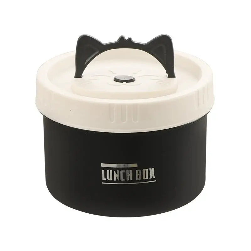 304 Stainless Steel Heat Preservation Lunch Box Round Food Container Large Capacity Cat Ear Handle〔CC11〕 Vue A4