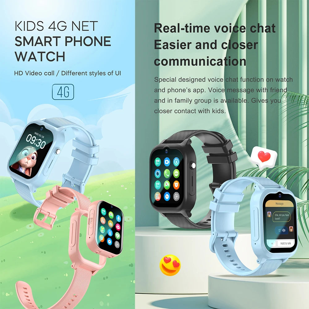 Smart Watch Kids 4G GPS WIFI Video Call SOS Monitor Tracker Location Phone Watch Children Smartwatch Camera Boys Girls Gifts Vue