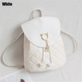 Women Casual Small Backpack Student Bookbags PU Leather Drawstring
