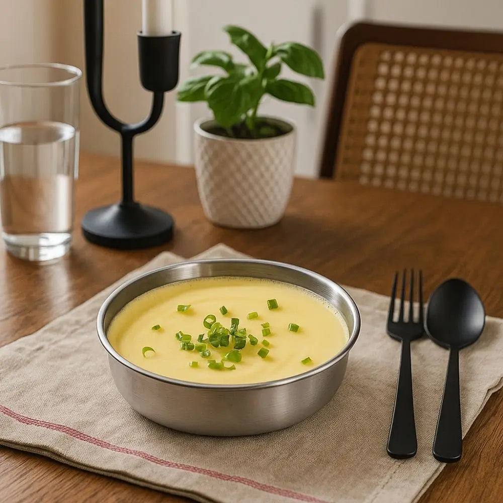 Large Capacity Steamed Egg Bowl Fall-resistant Rust-proof Soup Bowl with Lids Nonstick Food Container Home Kitchen Vue